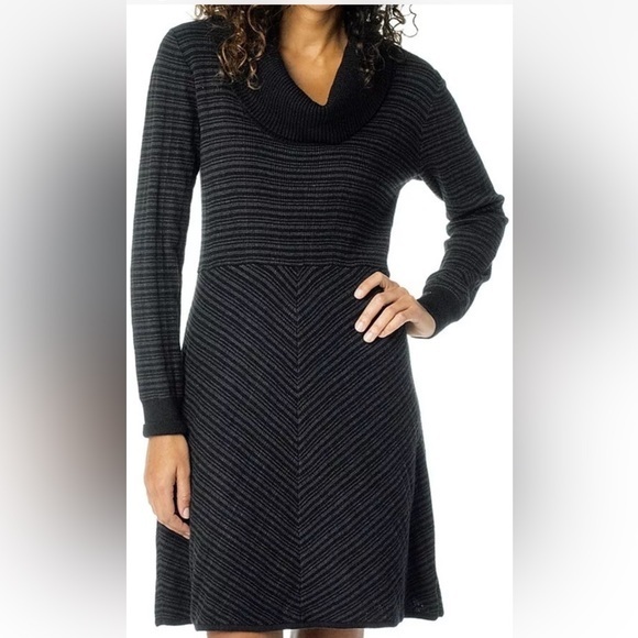 Prana Dresses & Skirts - Prana Striped Cowl Neck Monica Sweater Dress Size M